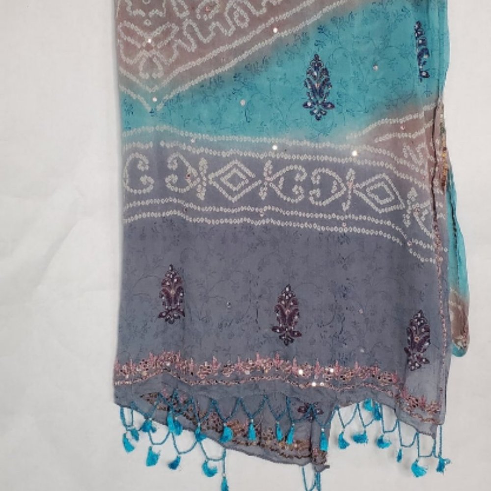 Vintage Boho Scarf with Beads